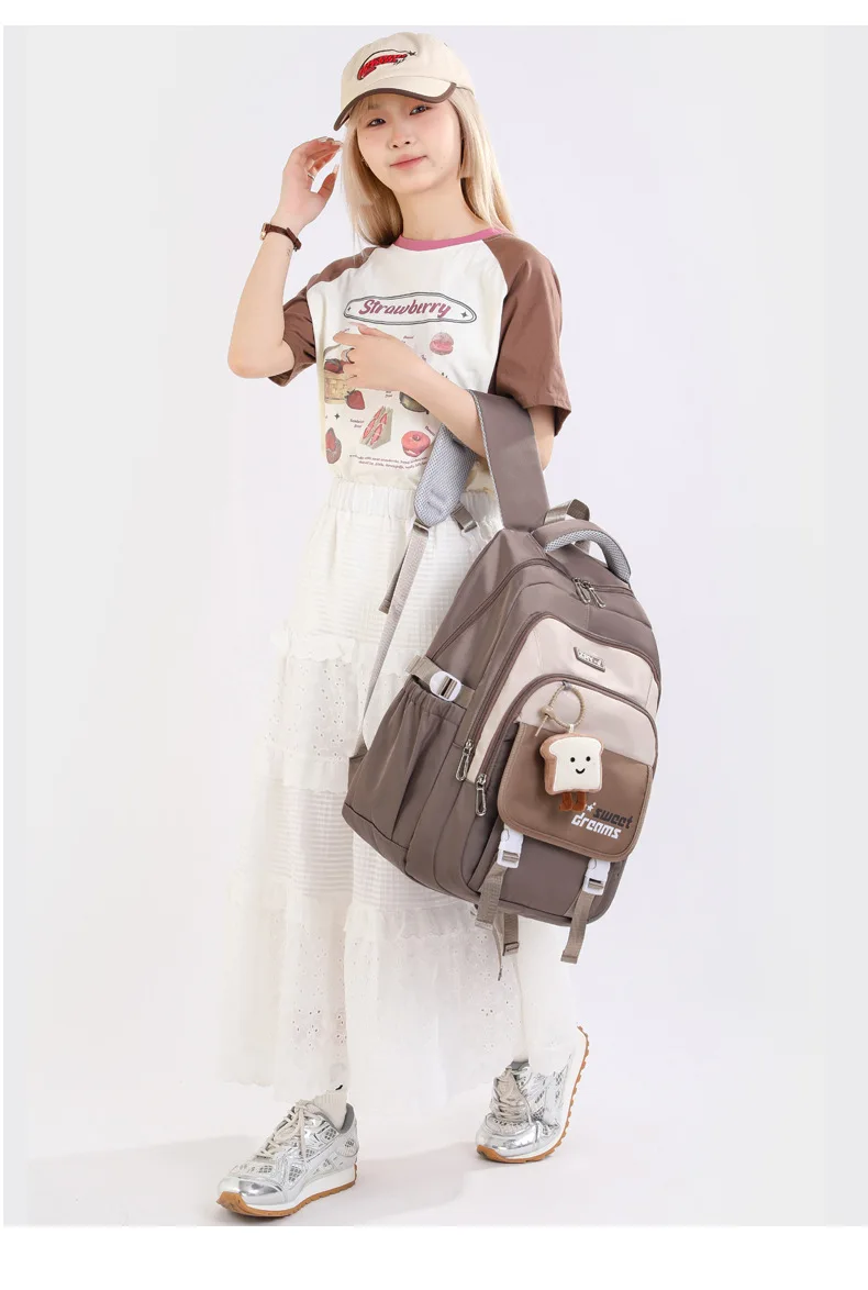 Girls Backpack for School Kawaii Bookbag for Teenage Multiple Pockets School Bag for Primary Elementary Middle School, Age 6-14