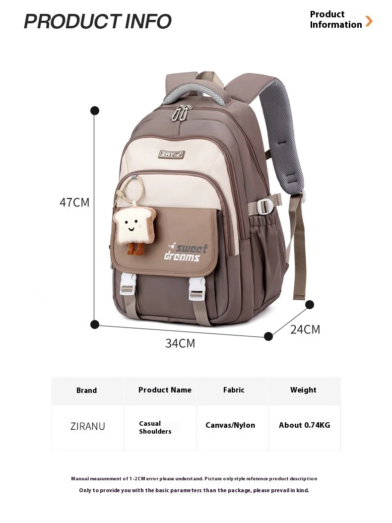 Girls Backpack for School Kawaii Bookbag for Teenage Multiple Pockets School Bag for Primary Elementary Middle School, Age 6-14