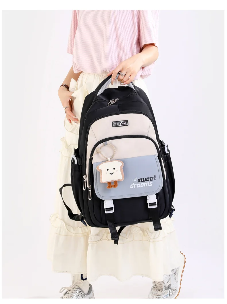 Girls Backpack for School Kawaii Bookbag for Teenage Multiple Pockets School Bag for Primary Elementary Middle School, Age 6-14