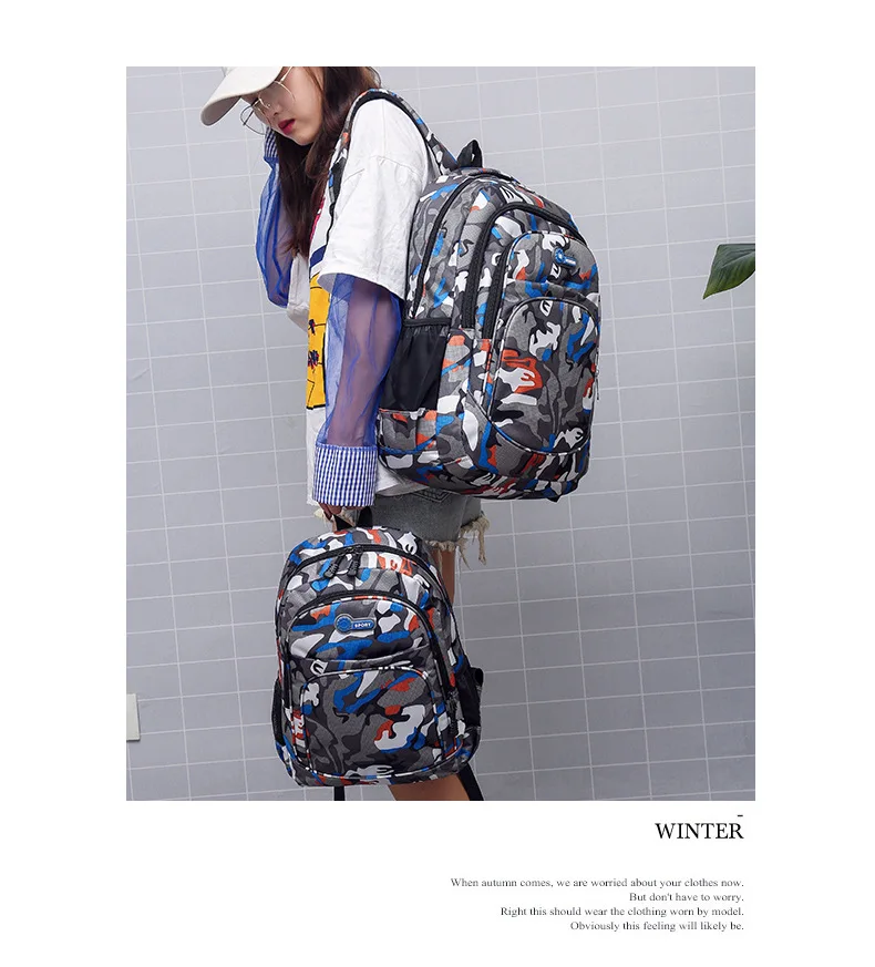 Camouflage Men Backpacks Travel Kids School bag Cool Boy Military School Bags For Teenage Boys Girls School Backpack sac mochila