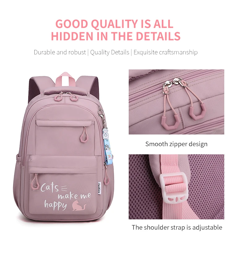 Suitable for Teenagers, School Bags, Backpacks, Double-Shoulder Backpacks, Pink School Bags, Backpacks Suitable for Elementary and Middle School Students