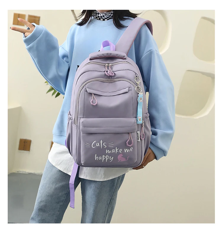 Suitable for Teenagers, School Bags, Backpacks, Double-Shoulder Backpacks, Pink School Bags, Backpacks Suitable for Elementary and Middle School Students