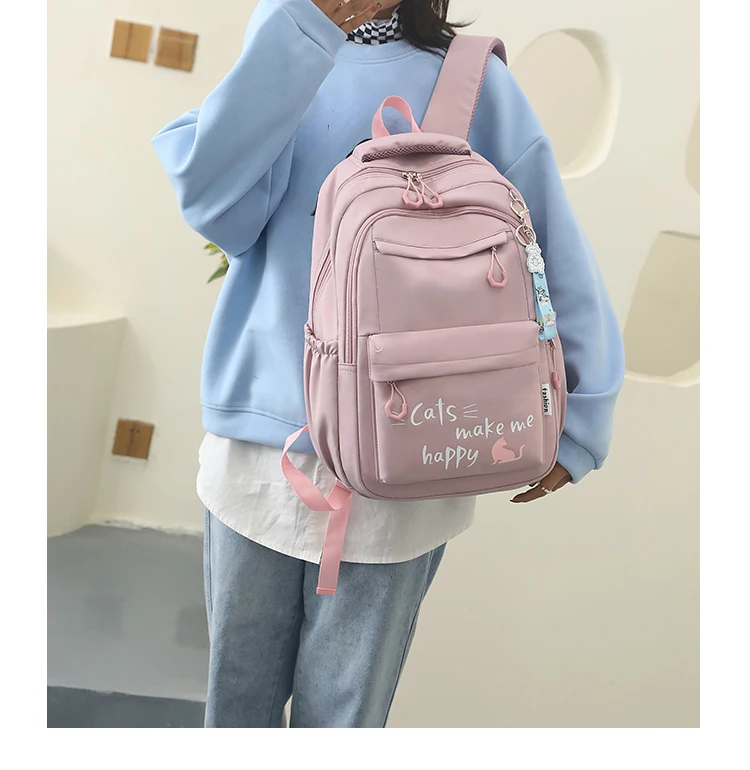 Suitable for Teenagers, School Bags, Backpacks, Double-Shoulder Backpacks, Pink School Bags, Backpacks Suitable for Elementary and Middle School Students