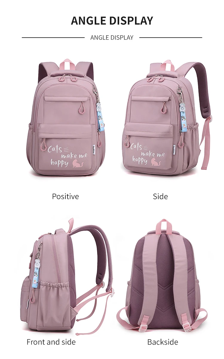 Suitable for Teenagers, School Bags, Backpacks, Double-Shoulder Backpacks, Pink School Bags, Backpacks Suitable for Elementary and Middle School Students