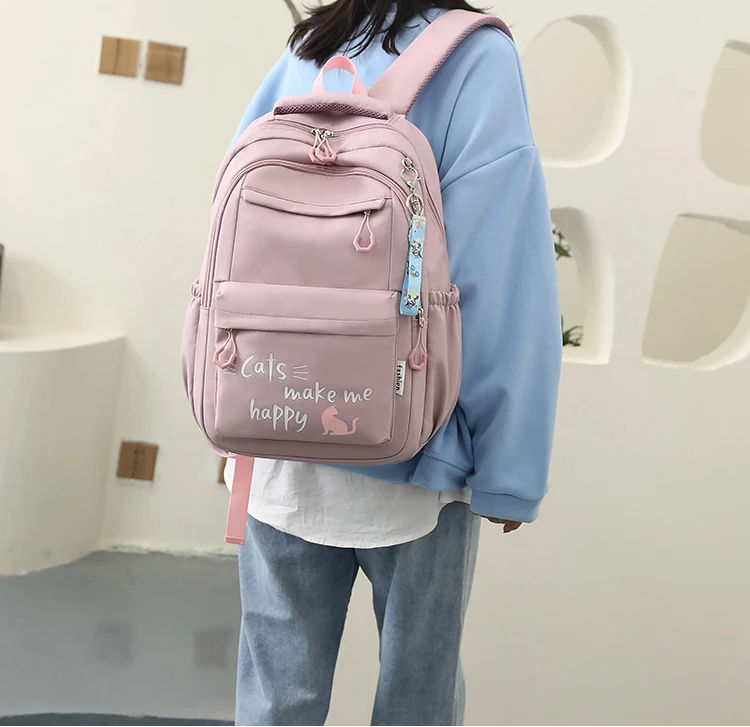 Suitable for Teenagers, School Bags, Backpacks, Double-Shoulder Backpacks, Pink School Bags, Backpacks Suitable for Elementary and Middle School Students