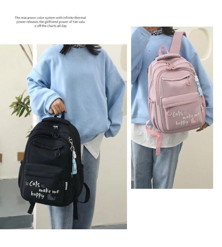 Suitable for Teenagers, School Bags, Backpacks, Double-Shoulder Backpacks, Pink School Bags, Backpacks Suitable for Elementary and Middle School Students