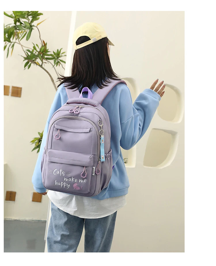 Suitable for Teenagers, School Bags, Backpacks, Double-Shoulder Backpacks, Pink School Bags, Backpacks Suitable for Elementary and Middle School Students