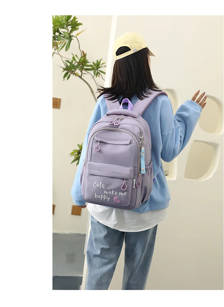 Suitable for Teenagers, School Bags, Backpacks, Double-Shoulder Backpacks, Pink School Bags, Backpacks Suitable for Elementary and Middle School Students