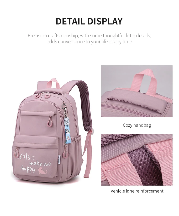 Suitable for Teenagers, School Bags, Backpacks, Double-Shoulder Backpacks, Pink School Bags, Backpacks Suitable for Elementary and Middle School Students
