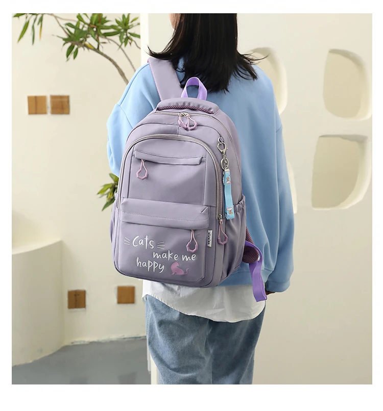 Suitable for Teenagers, School Bags, Backpacks, Double-Shoulder Backpacks, Pink School Bags, Backpacks Suitable for Elementary and Middle School Students