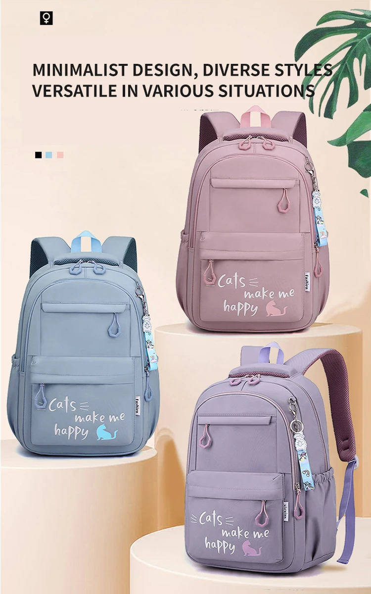 Suitable for Teenagers, School Bags, Backpacks, Double-Shoulder Backpacks, Pink School Bags, Backpacks Suitable for Elementary and Middle School Students