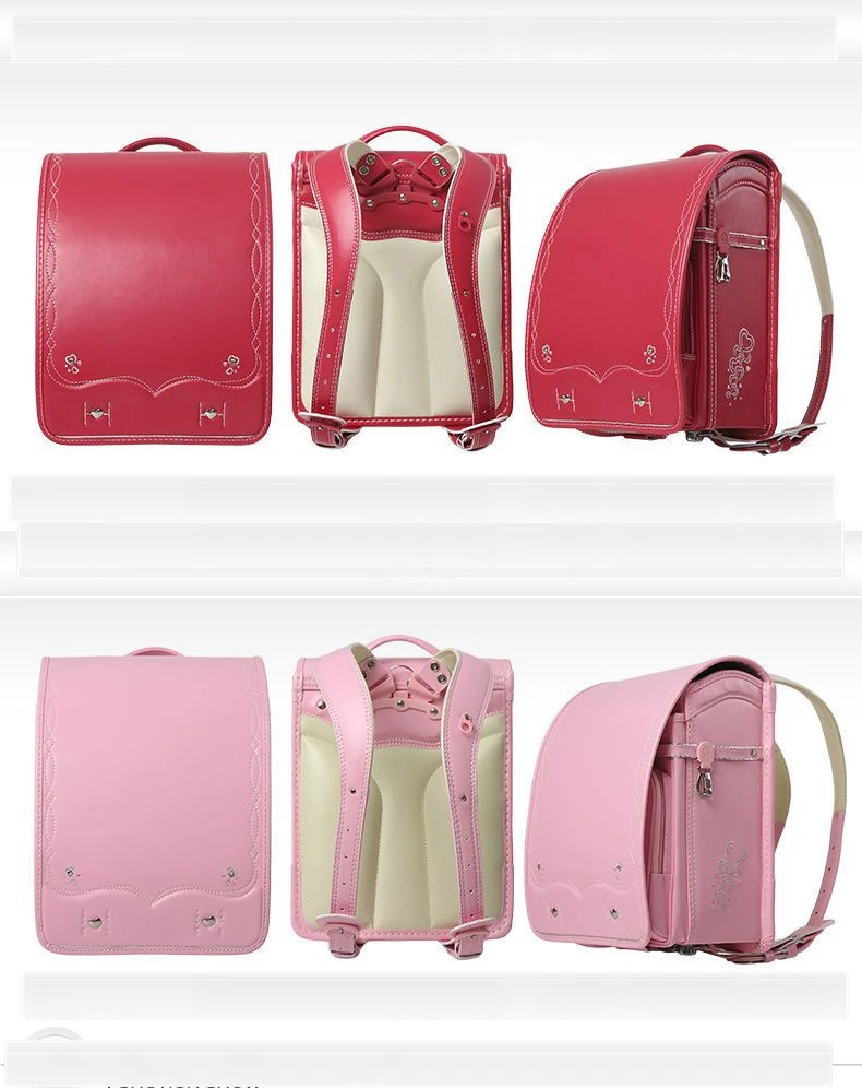 Girls Randoseru backpack PU leather Japanese school bags girls automatic lock Waterpoor PU leather schoolbag Randoseru bacpack