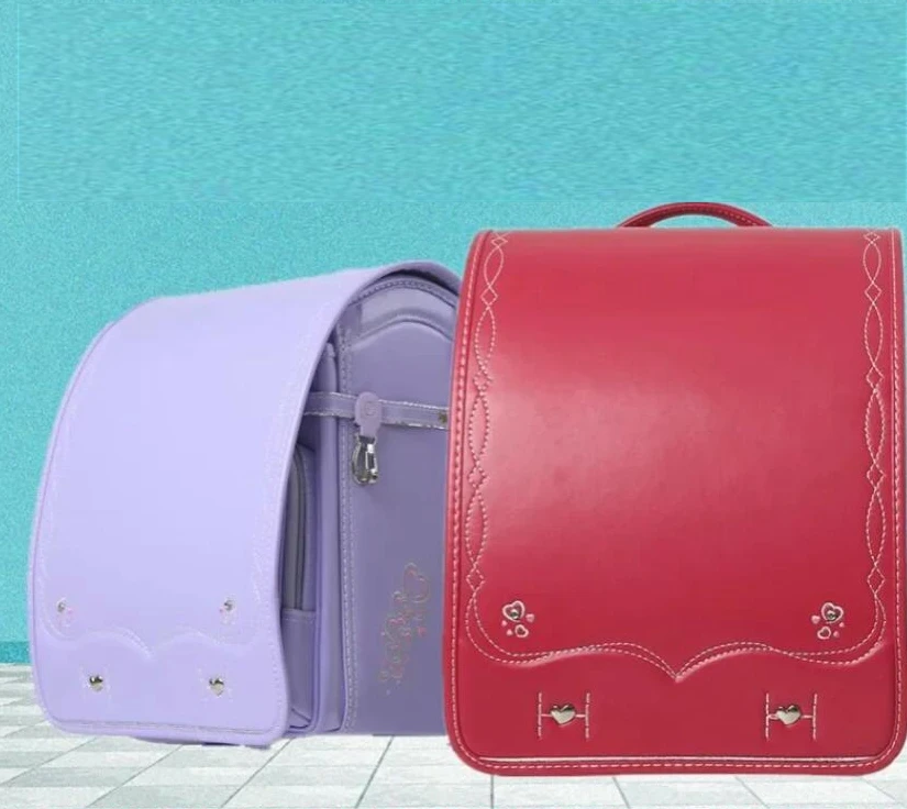 Girls Randoseru backpack PU leather Japanese school bags girls automatic lock Waterpoor PU leather schoolbag Randoseru bacpack