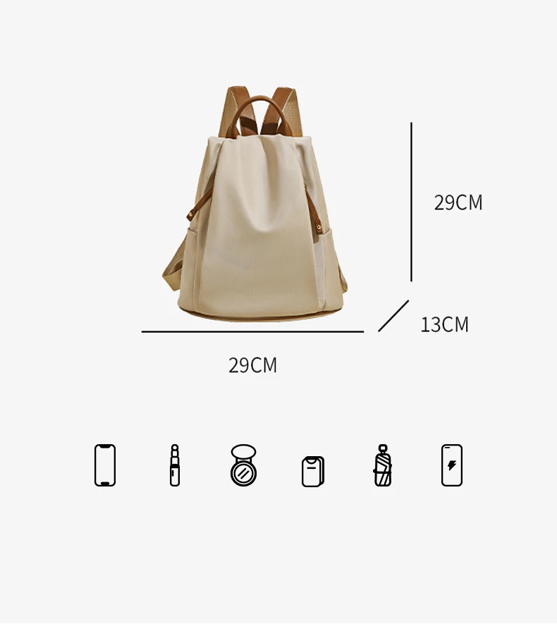FOXER Fabric Backpack For Women 2026 Fashion Top-handle Girl's Shoulder Schoolbag Purses For College Students Gifts