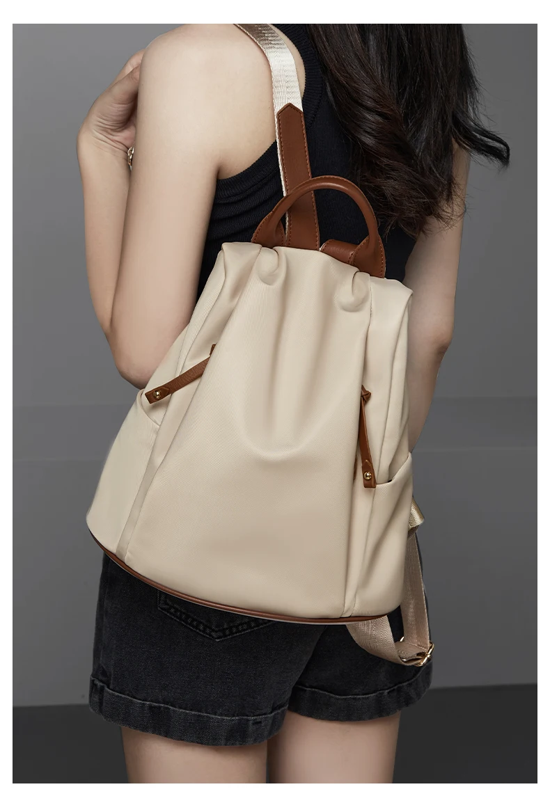 FOXER Fabric Backpack For Women 2026 Fashion Top-handle Girl's Shoulder Schoolbag Purses For College Students Gifts