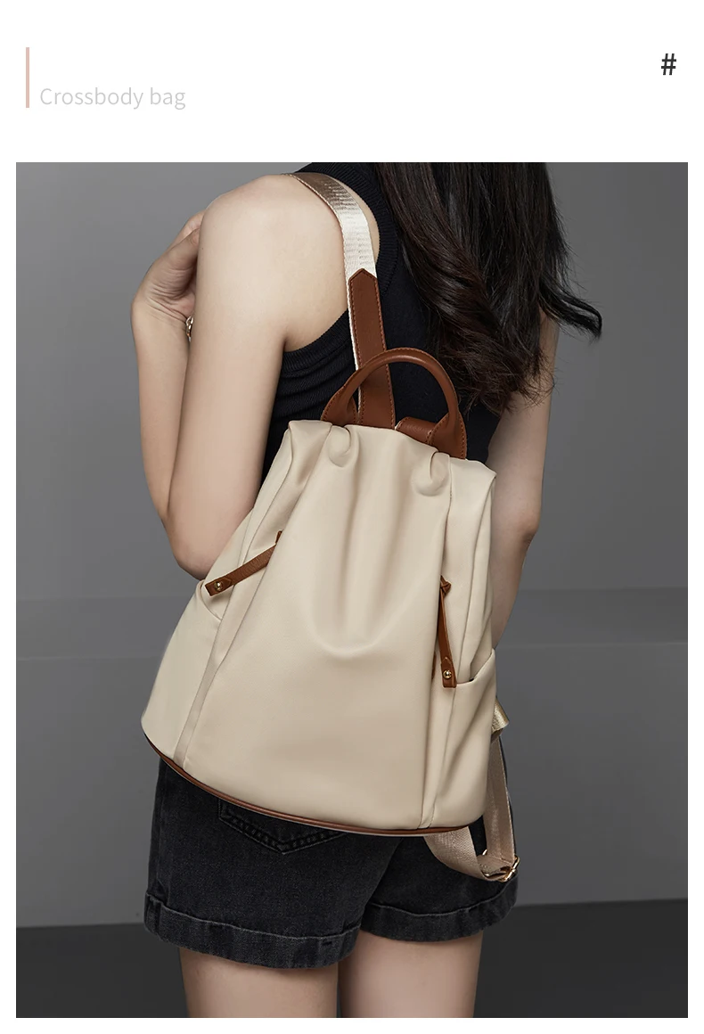 FOXER Fabric Backpack For Women 2026 Fashion Top-handle Girl's Shoulder Schoolbag Purses For College Students Gifts
