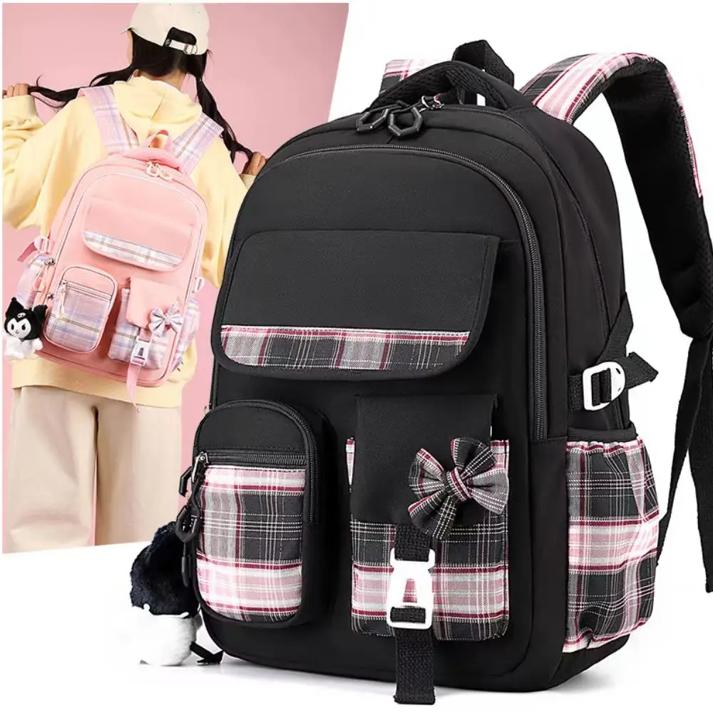 2025 New Student Backpack, Cartoon Cute Girl Backpack, Multi Pocket Lightweight Load Reduction Backpack