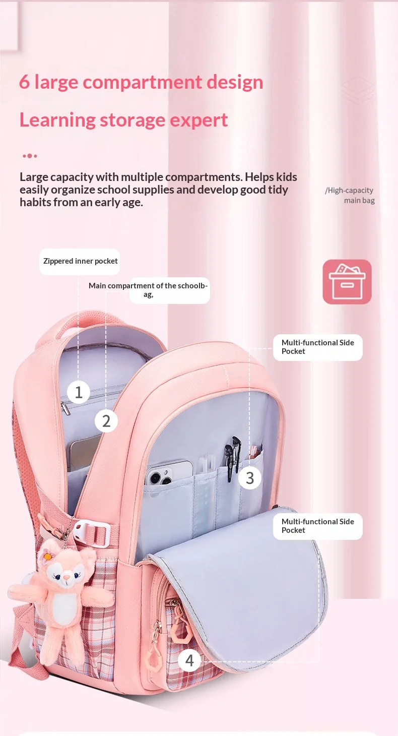 Children School Bags For Girls Kids Satchel Primary Orthopedic School Backpacks Princess Backpack Book Bag Schoolbag Knapsack