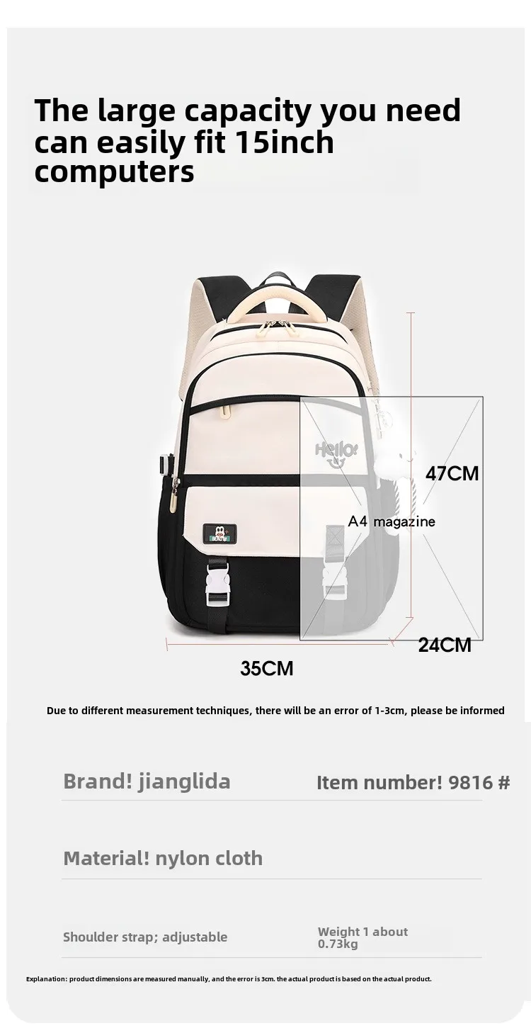 Kids Backpack for Girls Elementary School BookBags simple large capacity backpack School Bags for Middle high School Students