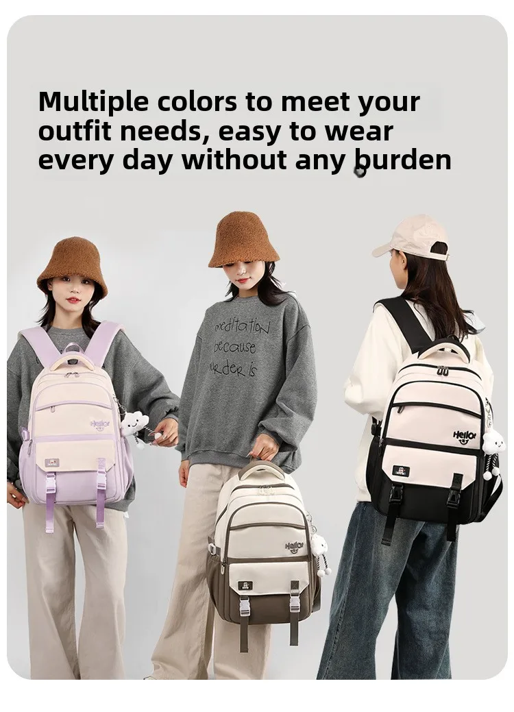 Kids Backpack for Girls Elementary School BookBags simple large capacity backpack School Bags for Middle high School Students