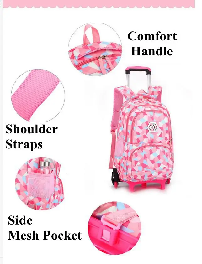 wheeled bags for girls kids Travel luggage Rolling School Bags Trolley bag Backpack On wheels Girls Trolley School backpacks sac