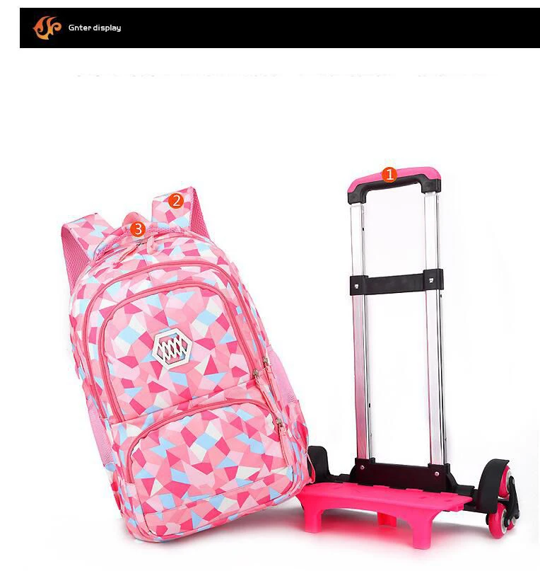 wheeled bags for girls kids Travel luggage Rolling School Bags Trolley bag Backpack On wheels Girls Trolley School backpacks sac