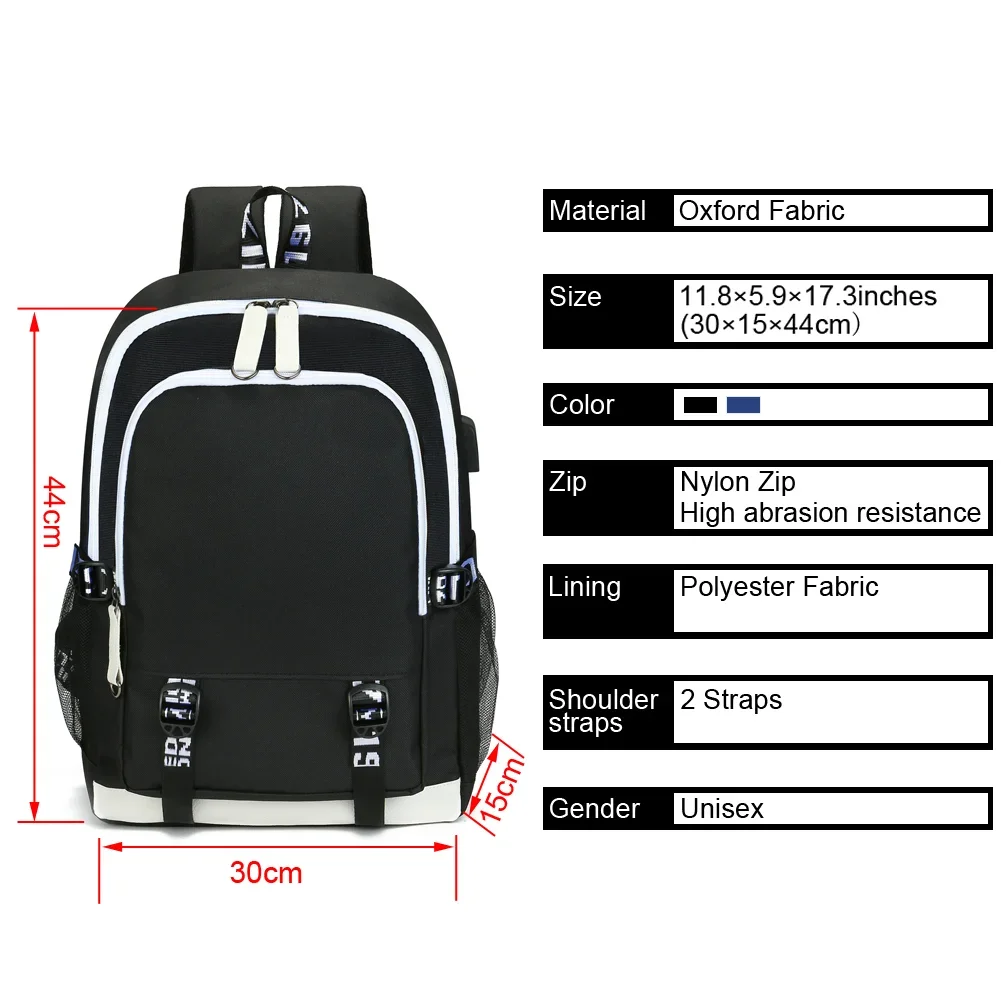 Jujutsu Kaisen Print Student Backpack Casual Anime Daypack for Boys Girls School Bag Lightweight