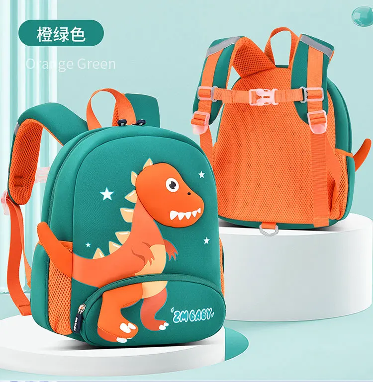 2024 New Kindergarten School Bags for Boys 3D Dinosaur Backpacks Kids Waterproof Neoprene Light Cute Mini Children Book Bag Girl