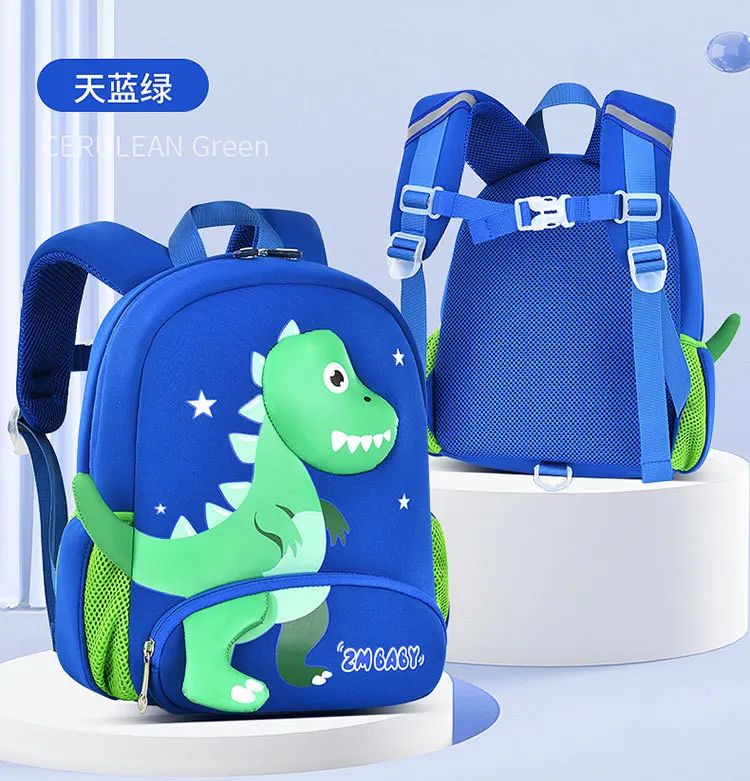 2024 New Kindergarten School Bags for Boys 3D Dinosaur Backpacks Kids Waterproof Neoprene Light Cute Mini Children Book Bag Girl