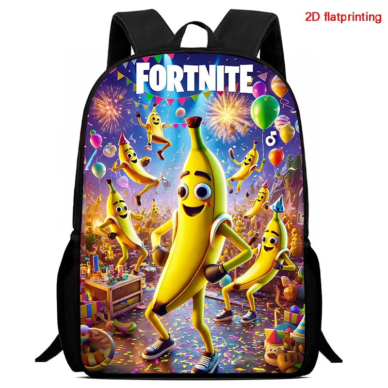 Large Capacity 15" Fortnite Cartoon Backpack, Unisex Boys & Girls Age 6-14 Printed Spacious Student School Bag