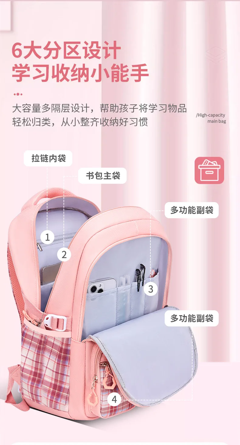 Children School Bags For Girls Kids Satchel Primary Orthopedic School Backpacks Princess Backpack Book Bag Schoolbag Knapsack