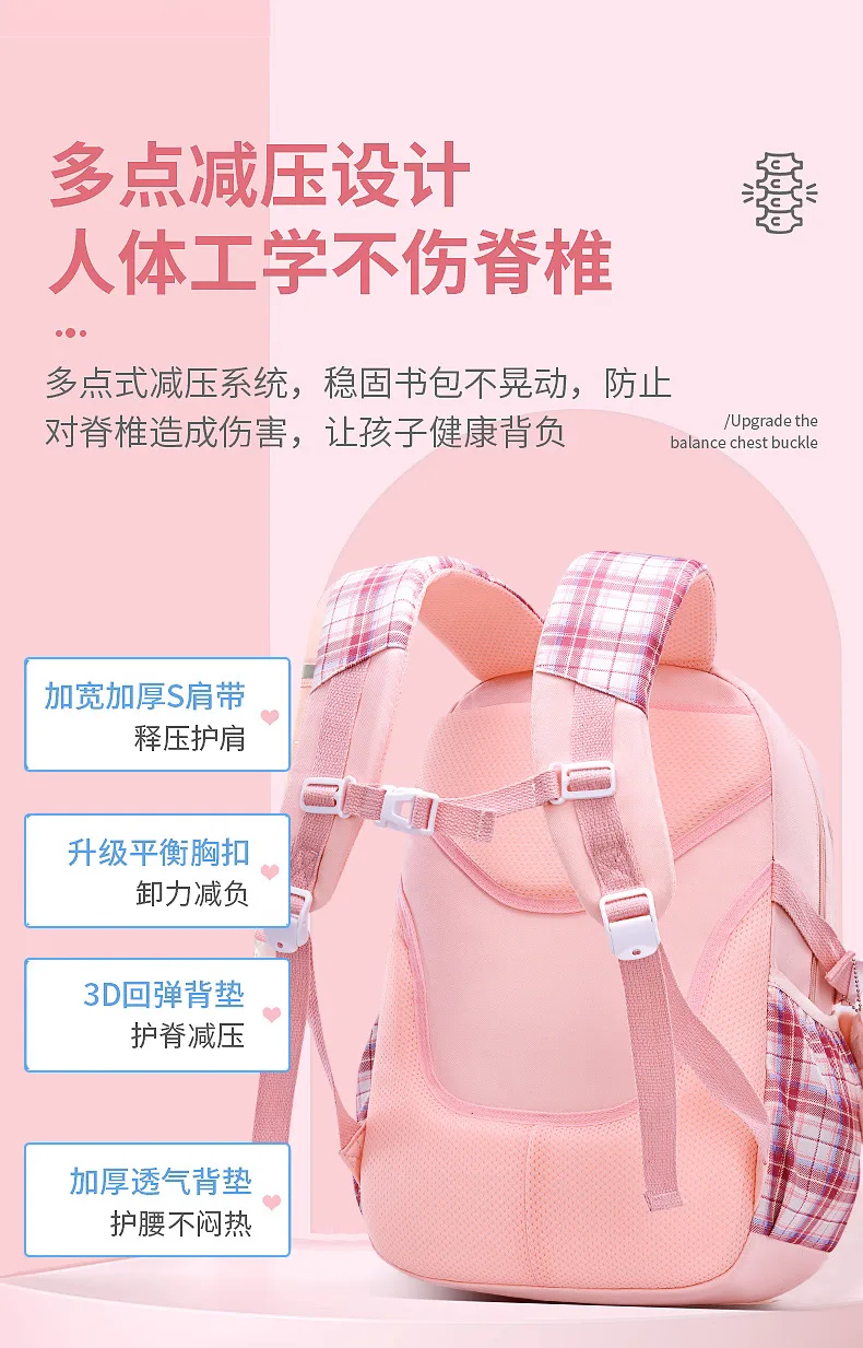 Children School Bags For Girls Kids Satchel Primary Orthopedic School Backpacks Princess Backpack Book Bag Schoolbag Knapsack
