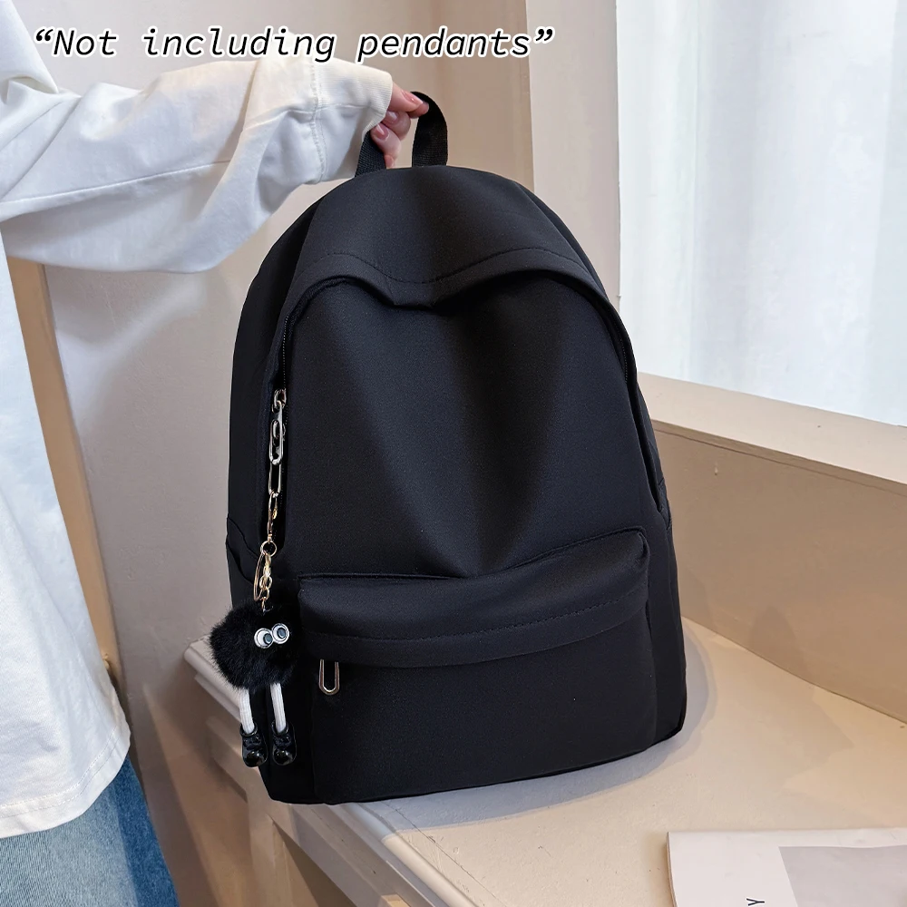 Backpack, Backpack, Large Capacity Korean Version, Instagram Style, Simple and Versatile, Solid Color, Trendy Backpack