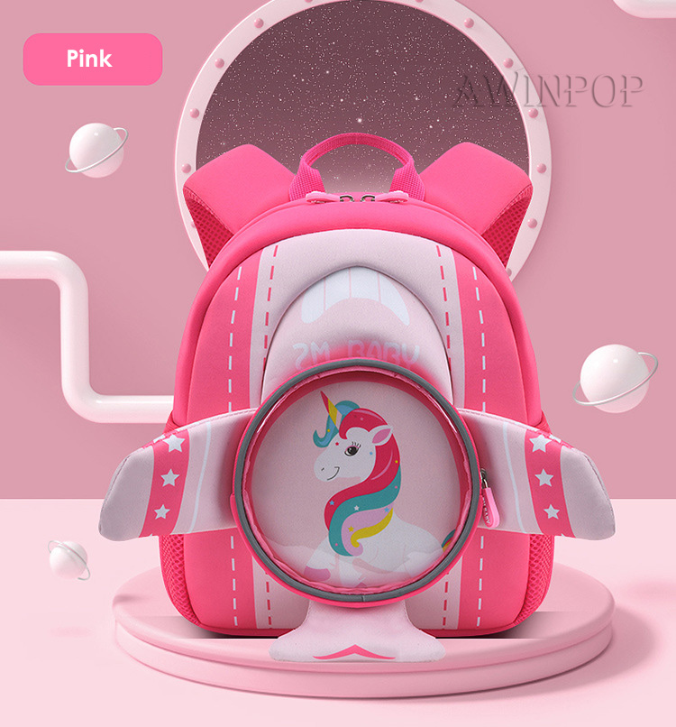 New Kindergarten Boys School Bags 3D Cartoon Plane Design Cute Kids School Backpack Fashion Bookbag Kawaii Toddler Mochilas Para