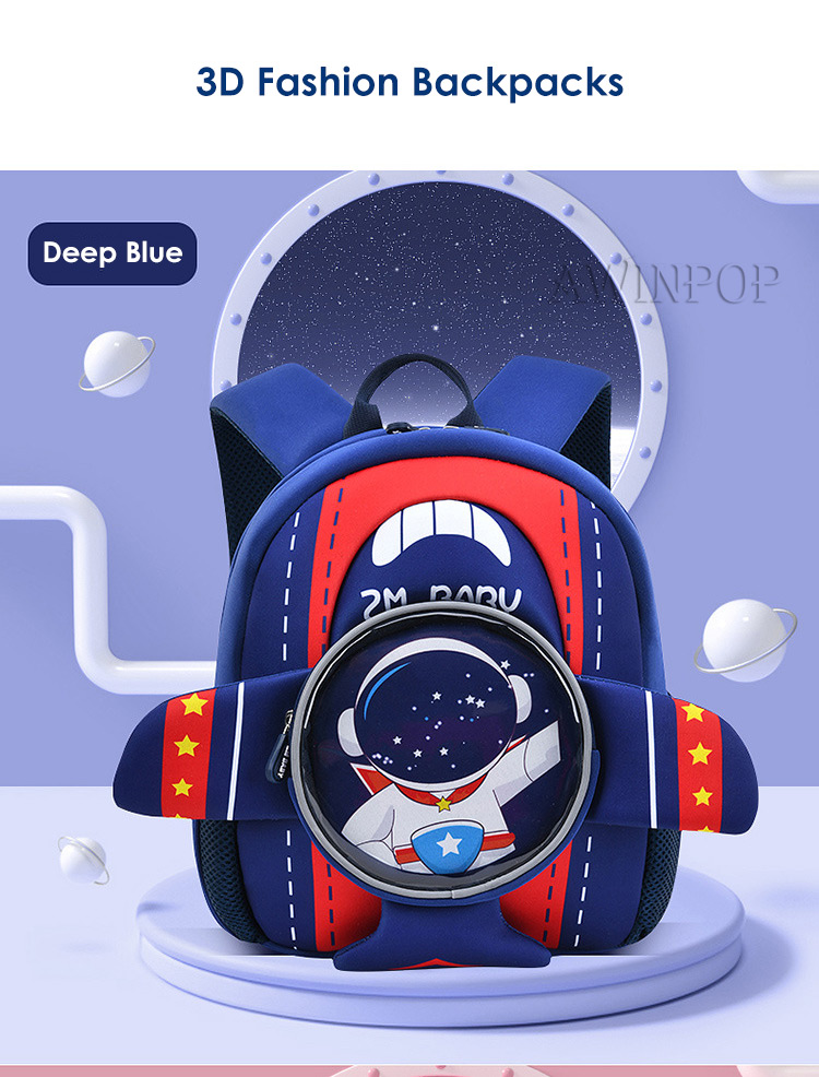 New Kindergarten Boys School Bags 3D Cartoon Plane Design Cute Kids School Backpack Fashion Bookbag Kawaii Toddler Mochilas Para