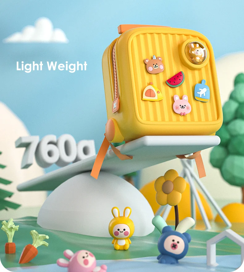 Children Kawaii Backpacks for Girls DIY Cartoon Rabbit School Bags Toddler Boys Schoolbag Cute Kids Book Bags Mochila Escolar