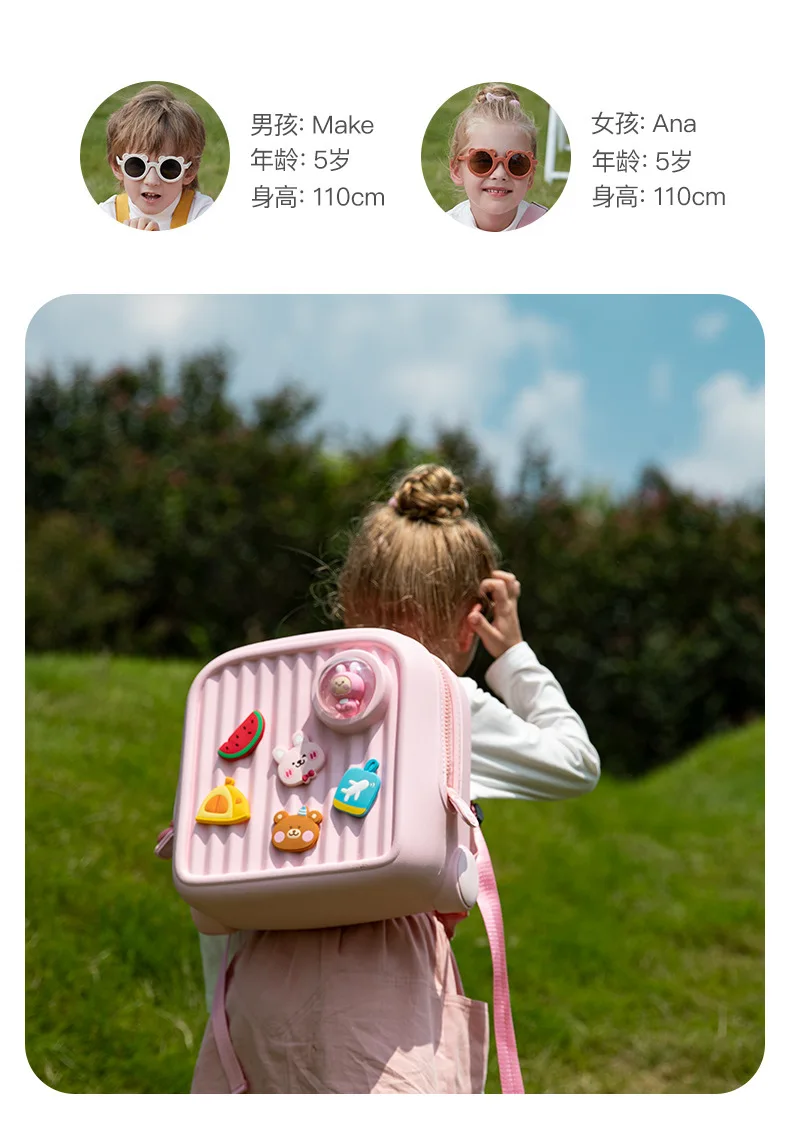 Children Kawaii Backpacks for Girls DIY Cartoon Rabbit School Bags Toddler Boys Schoolbag Cute Kids Book Bags Mochila Escolar