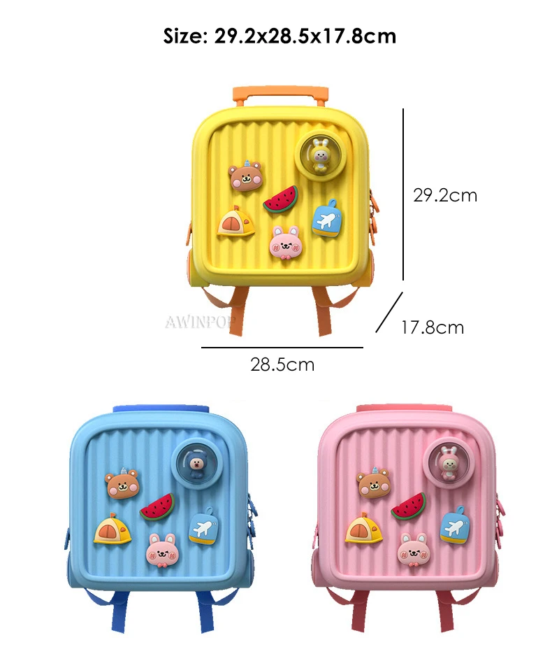 Children Kawaii Backpacks for Girls DIY Cartoon Rabbit School Bags Toddler Boys Schoolbag Cute Kids Book Bags Mochila Escolar