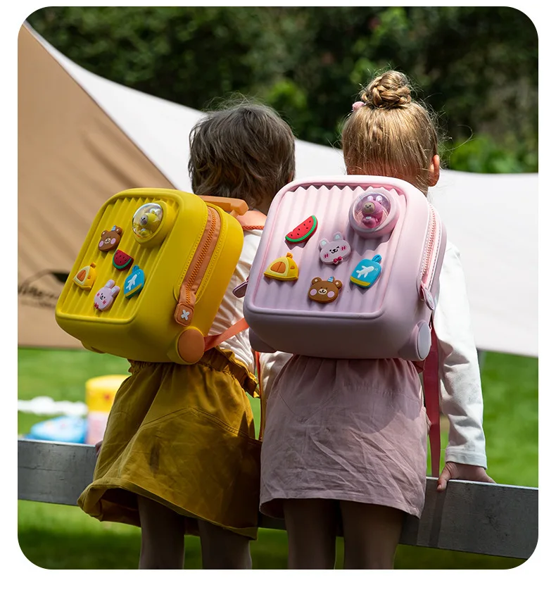 Children Kawaii Backpacks for Girls DIY Cartoon Rabbit School Bags Toddler Boys Schoolbag Cute Kids Book Bags Mochila Escolar