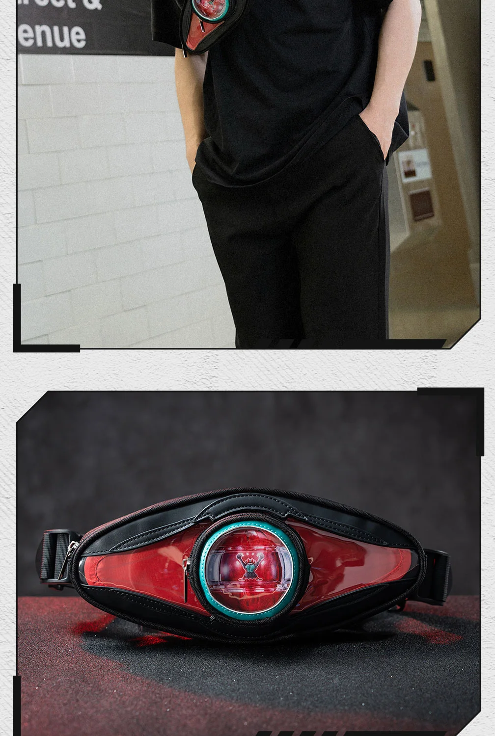 Moeyu Anime KAMEN RIDER 55TH ZZZ Cosplay Men Shoulder Bag Crossbody Chest Women's bag Pouch Breast Package Handbag