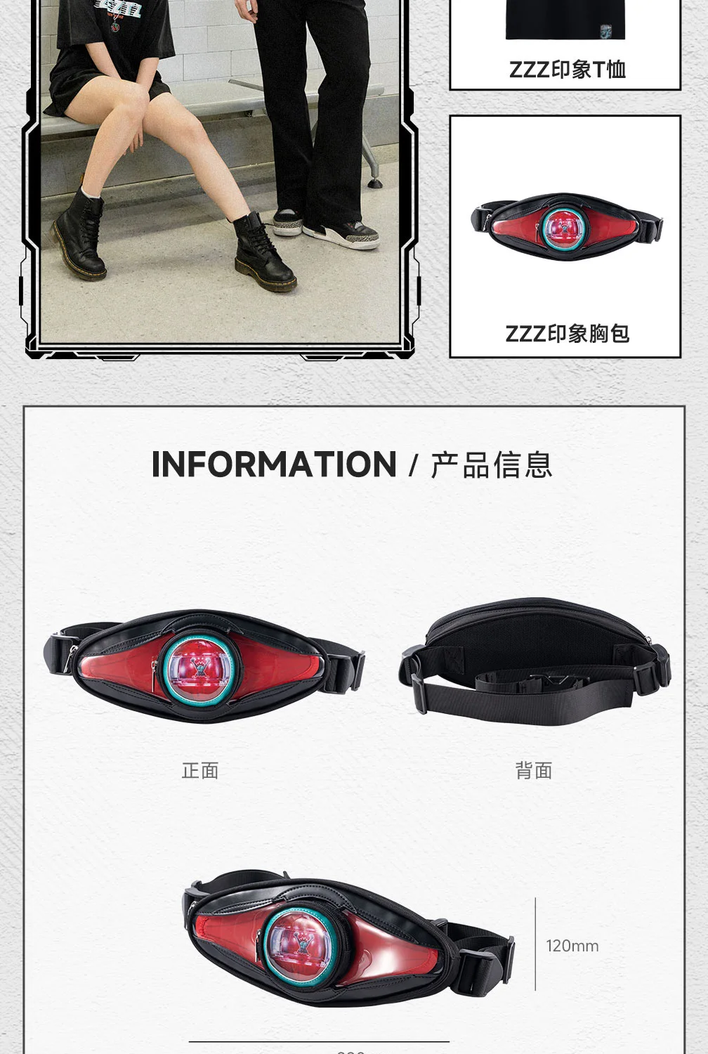 Moeyu Anime KAMEN RIDER 55TH ZZZ Cosplay Men Shoulder Bag Crossbody Chest Women's bag Pouch Breast Package Handbag