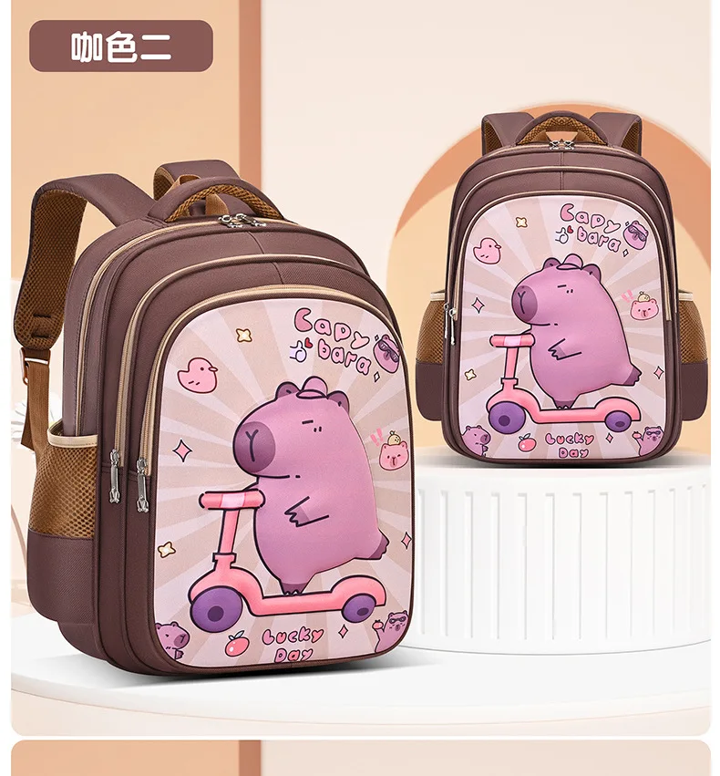 Capybara Children School Bags For Boys Girls Kids Backpack Primary Orthopedic School Backpack Waterproof Schoolbag Book Bag