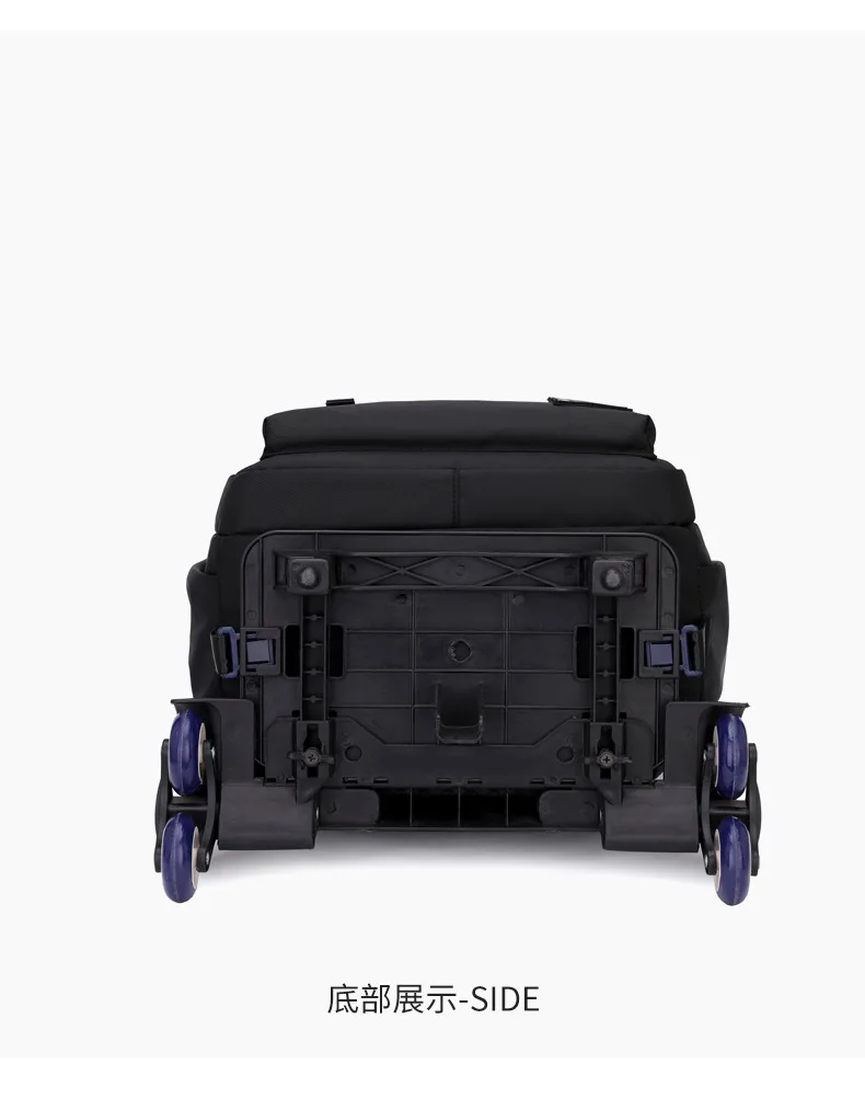 Students Wheeled School Bag Boys Trolley Bags for School Men Travel Backpack with Wheels Waterproof Large Capacity Luggage Bag