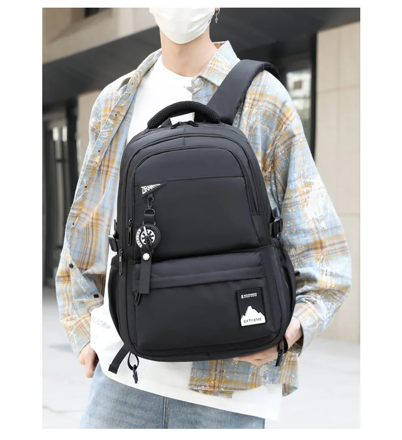 Students Wheeled School Bag Boys Trolley Bags for School Men Travel Backpack with Wheels Waterproof Large Capacity Luggage Bag