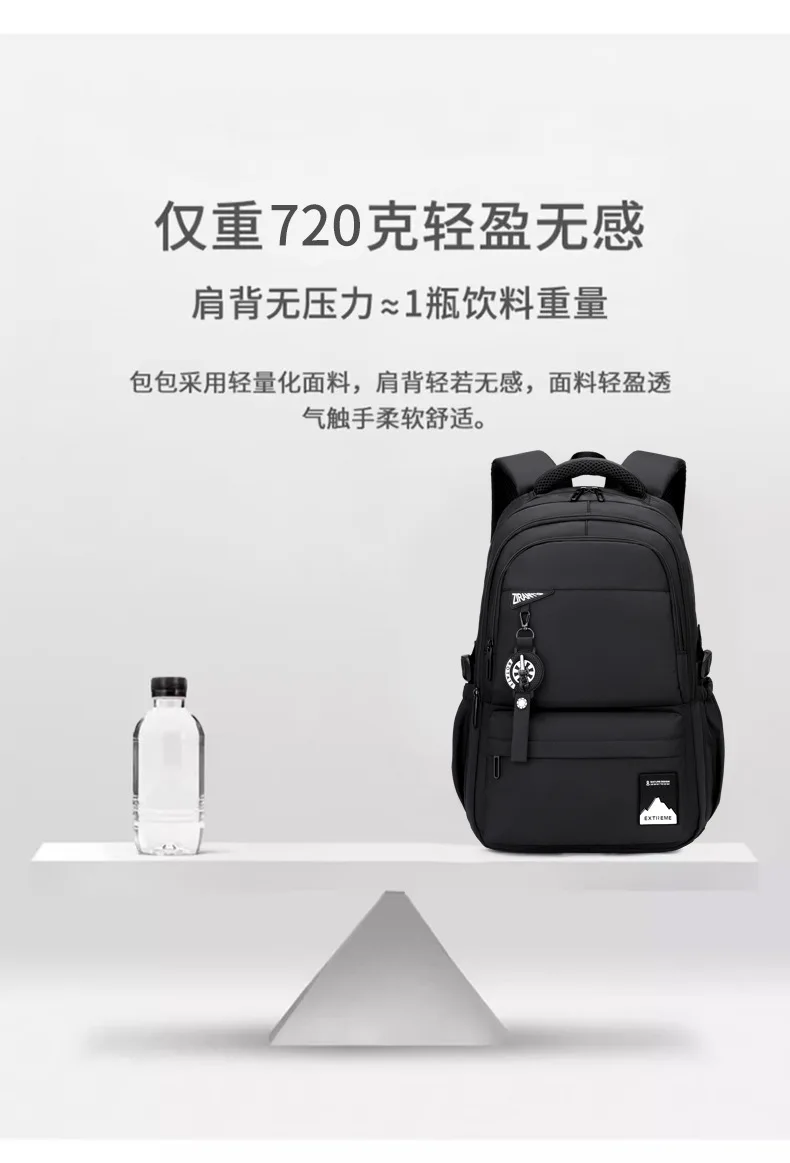 Students Wheeled School Bag Boys Trolley Bags for School Men Travel Backpack with Wheels Waterproof Large Capacity Luggage Bag