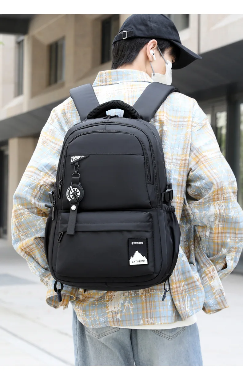 Students Wheeled School Bag Boys Trolley Bags for School Men Travel Backpack with Wheels Waterproof Large Capacity Luggage Bag