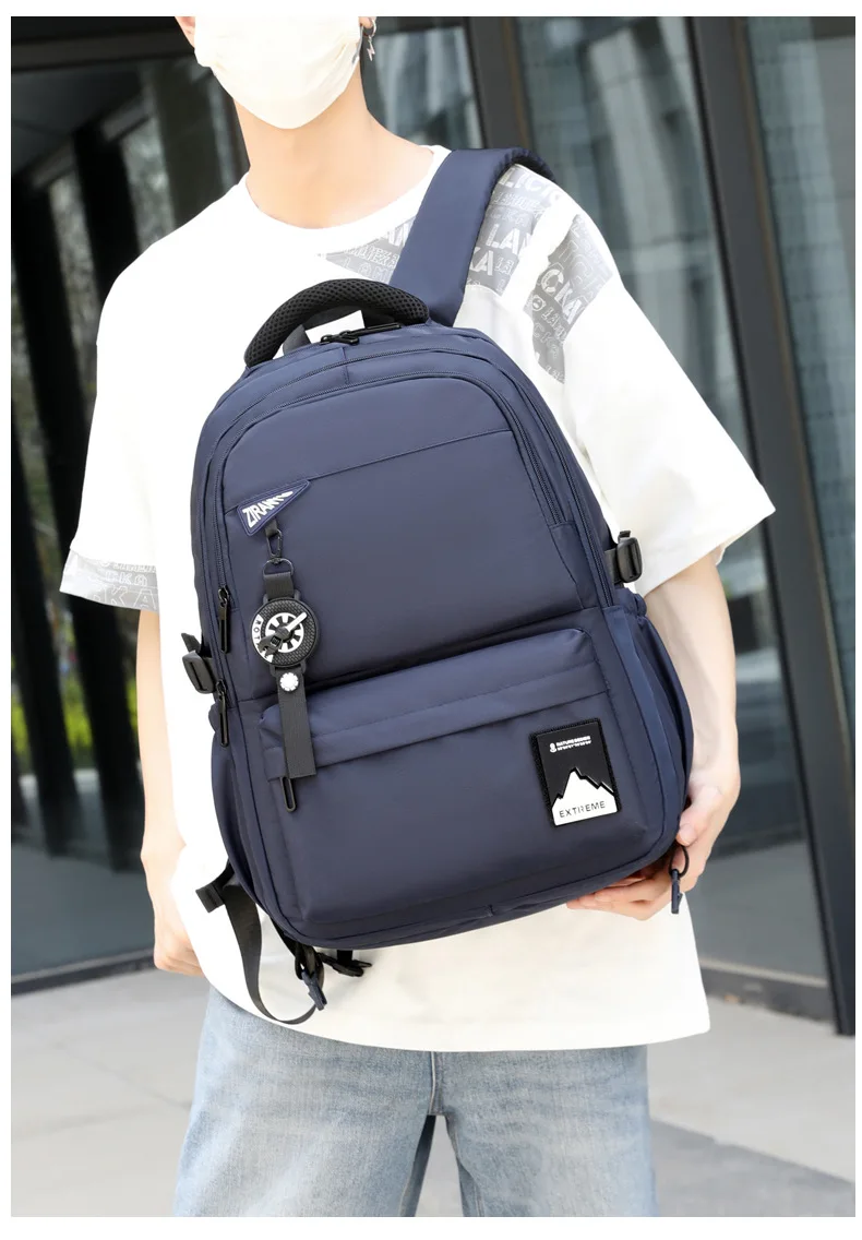 Students Wheeled School Bag Boys Trolley Bags for School Men Travel Backpack with Wheels Waterproof Large Capacity Luggage Bag