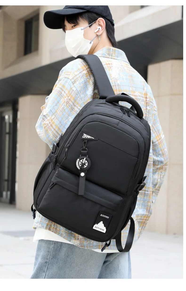 Students Wheeled School Bag Boys Trolley Bags for School Men Travel Backpack with Wheels Waterproof Large Capacity Luggage Bag