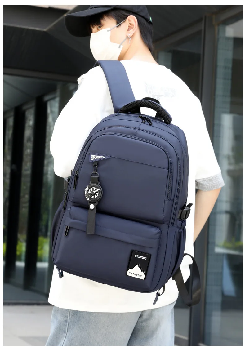 Students Wheeled School Bag Boys Trolley Bags for School Men Travel Backpack with Wheels Waterproof Large Capacity Luggage Bag