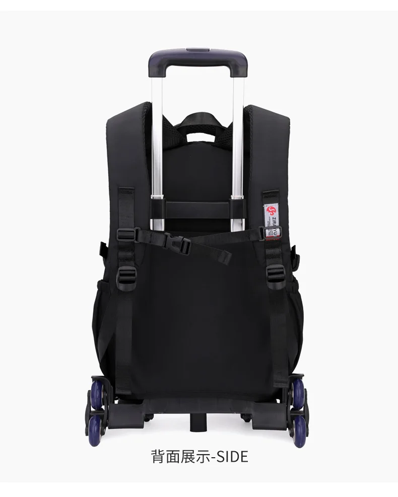 Students Wheeled School Bag Boys Trolley Bags for School Men Travel Backpack with Wheels Waterproof Large Capacity Luggage Bag